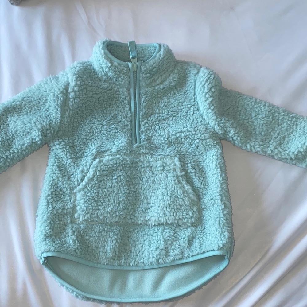 toddler fuzzy high low half zip
